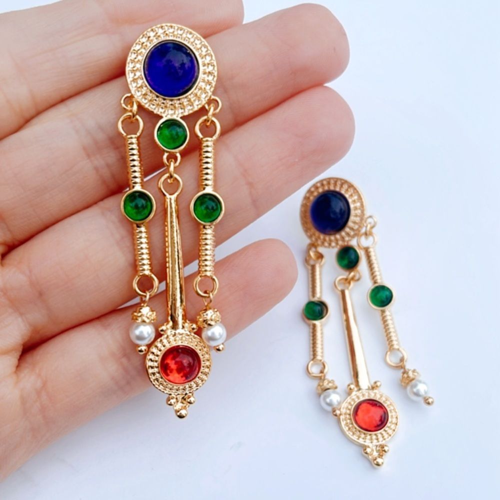 Luxury rhinestones drop earrings A20 - Picture 1 of 4